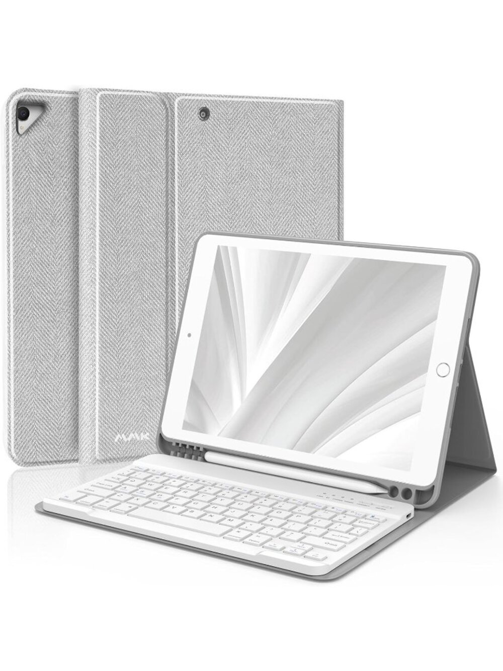 MMK iPad 10.2 Keyboard Case - 9th/8th/7th Gen - Magnetic Detachable - Gray